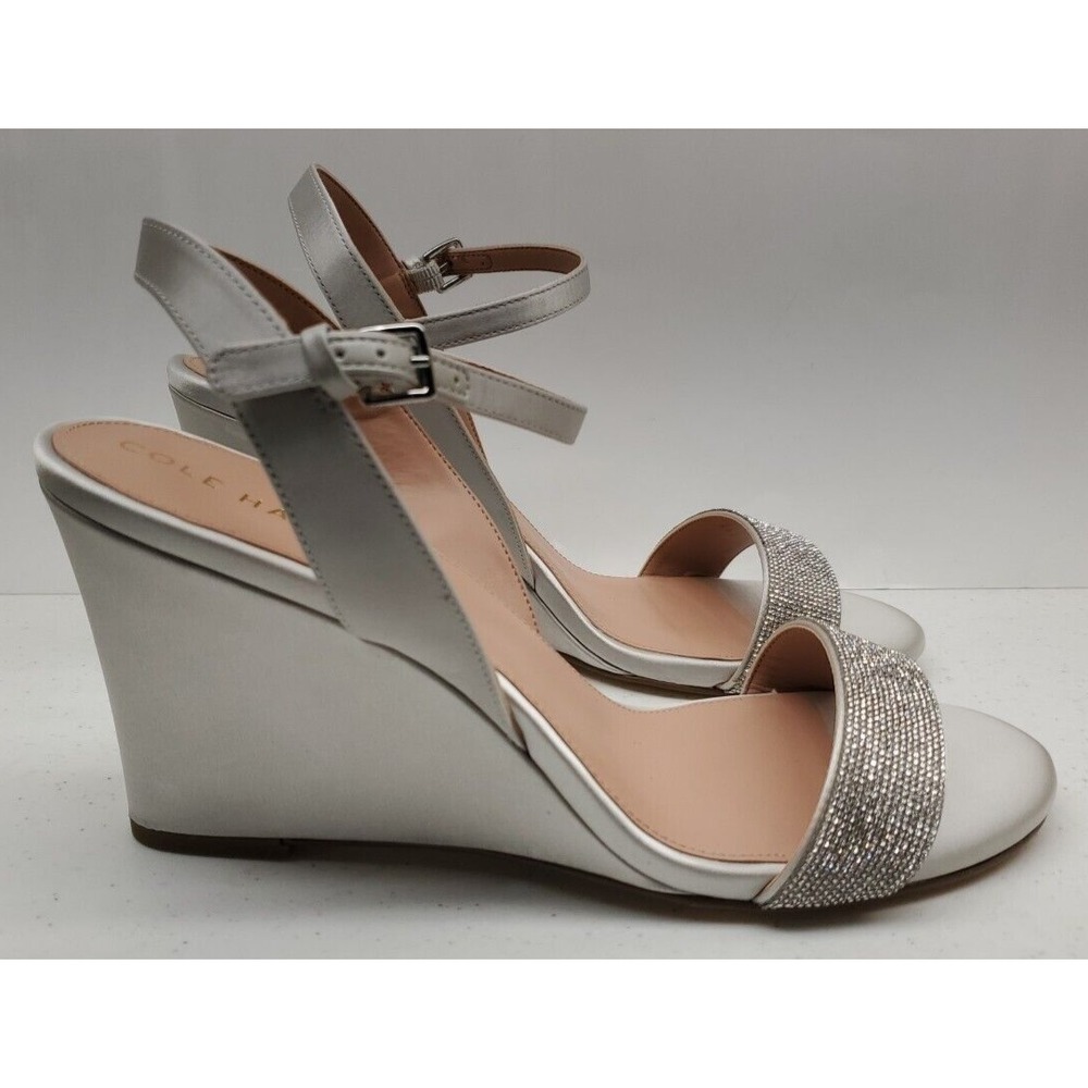 Cole Haan Women's Josie Wedge Heel Sandals Silver W30331 Sz 9B NEW!